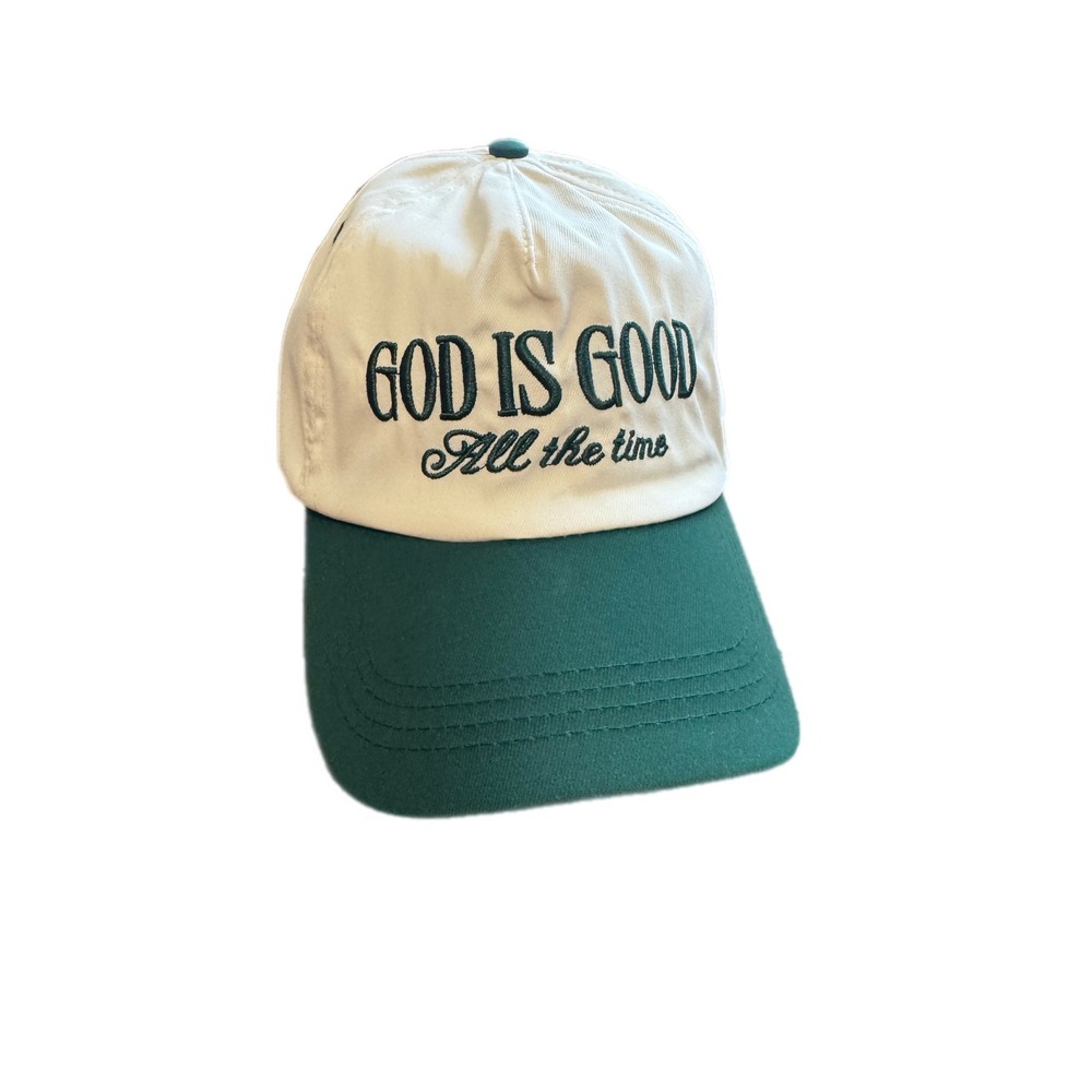 Unbranded God Is Good Baseball Cap Unisex OS Cream Green Excellent Embroidered